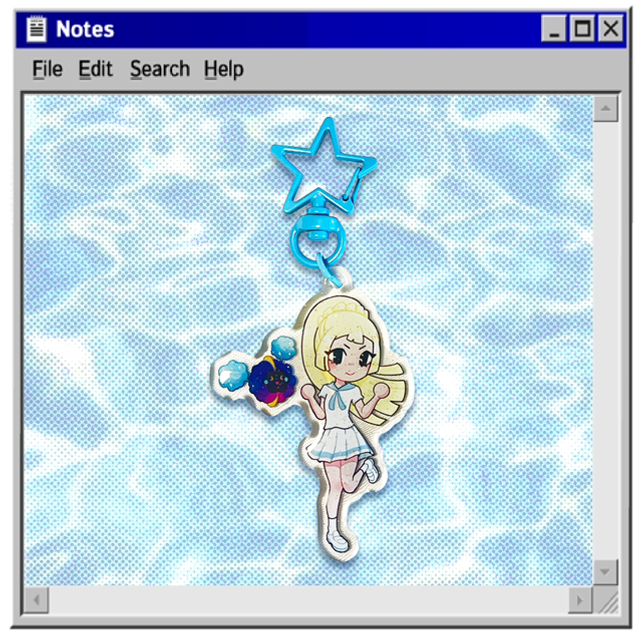 - Pokémon - Lillie and Cosmog glittery acrylic keychain