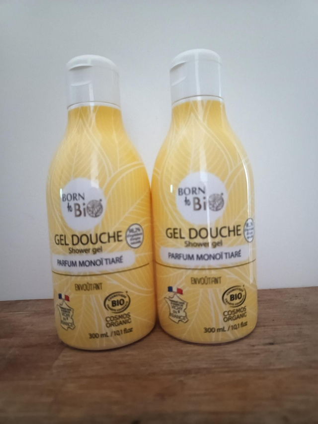 Lot de 2 bouteilles de gel douche monoï tiaré bio 