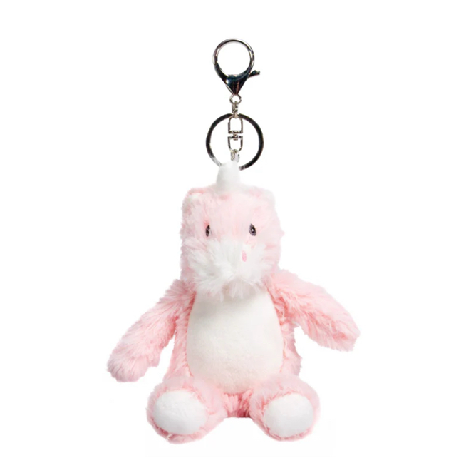 Personalised Keychain/Bag Tag - Plush Unicorn - Pink