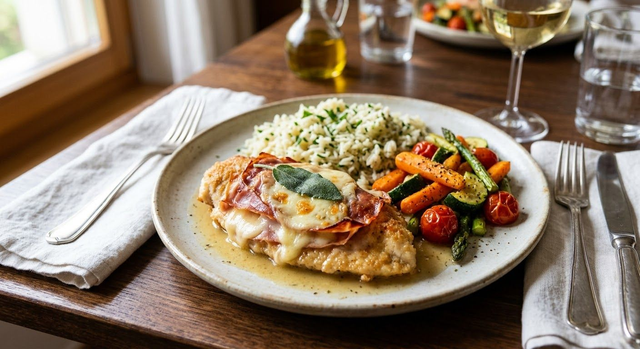 Mardi: 06.10 Saltimbocca de poulet 