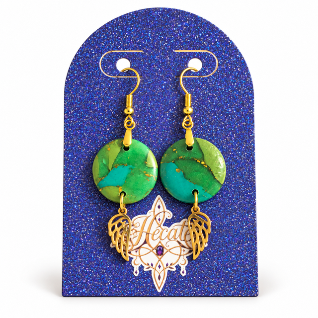 Boucles d'oreilles Ailes d'Emeraude