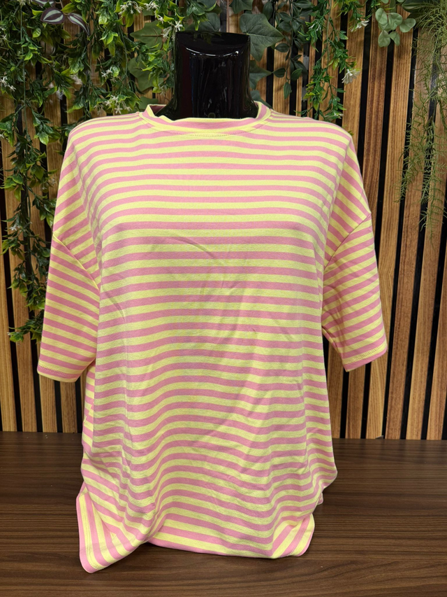 T - shirt Lisa - roze/geel