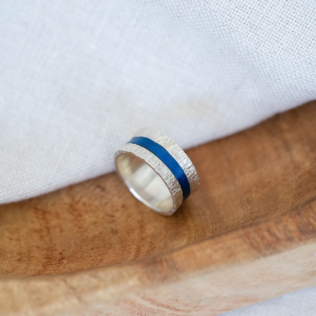 Bague Telluris - Argent, bleu