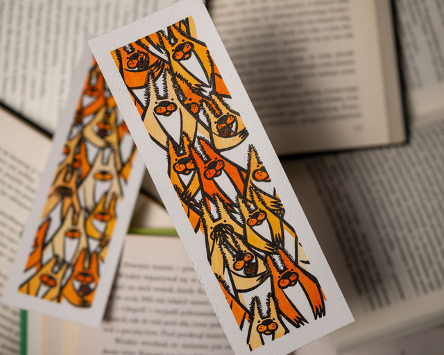 WIEWIÓRKI zakładka do książki, ręcznie malowana akwarela