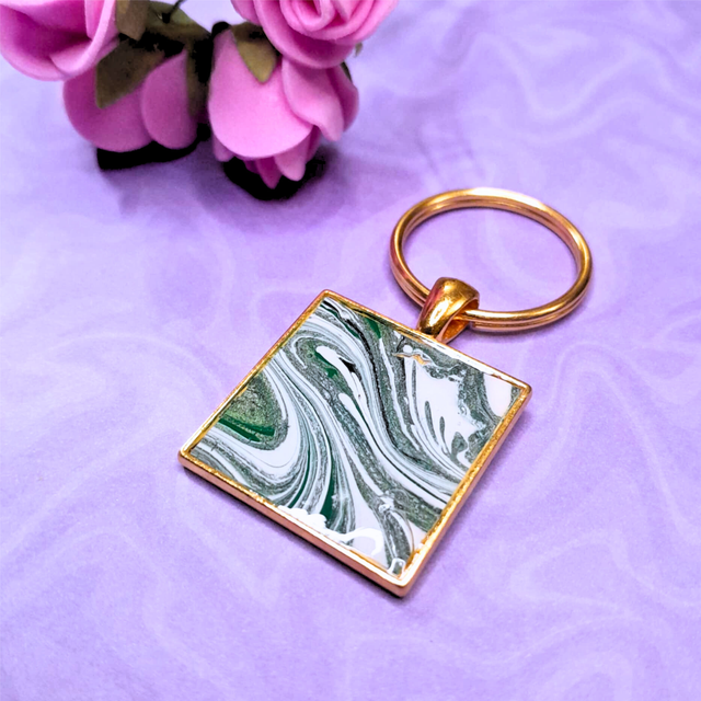 EDEN SQUARE - Porte-clés - Métal doré, carré