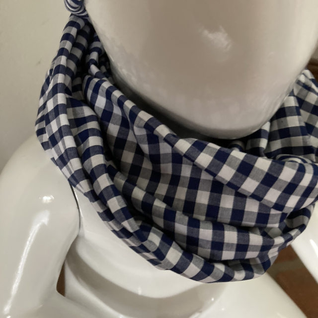 Foulard double bleu marine vichy