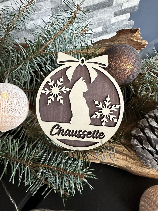 Boule de Noël pour chat &quot;Chaussette&quot;