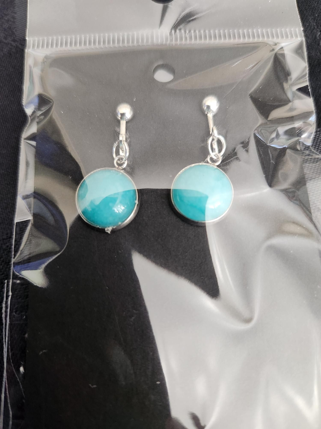 TURQUOISE CLIP ON EARINGS 