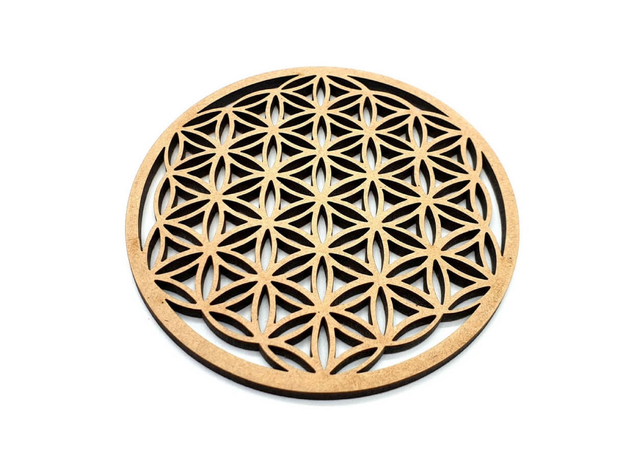 Plaque Fleur de Vie Sculptée Bois