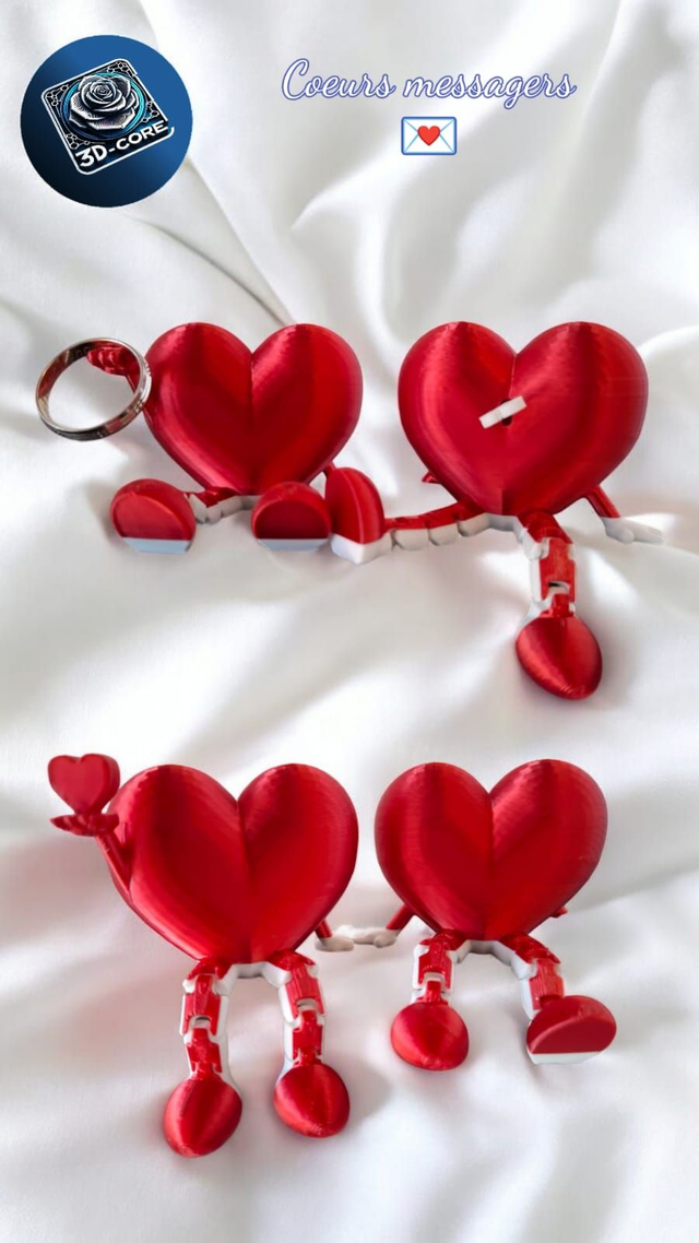 Ensemble de 4 &quot;COEURS MESSAGERS&quot;