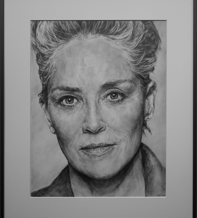 Sharon Stone - Karin Engel Unikat/ gerahmt 