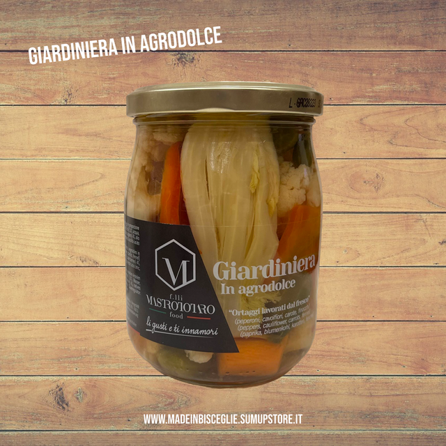 Giardiniera in agrodolce - 550gr - Mastrototaro Food