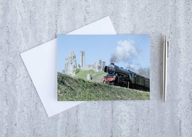 The Flying Scotsman at Corfe Castle Blank Card