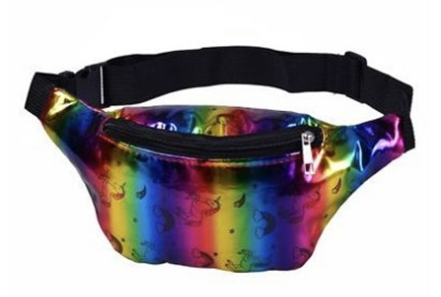 Rainbow Shiny Metallic Unicorn Bum Bag