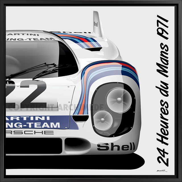 Porsche 917 K #22 Martini. 1971 Le Mans Winner - Framed picture by Archimede