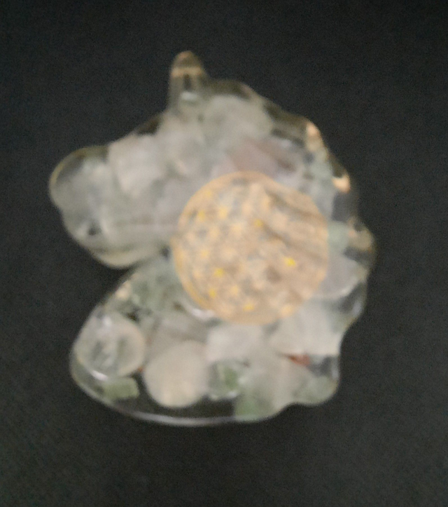 Licorne Orgonite Aventurine verte / Quartz rose