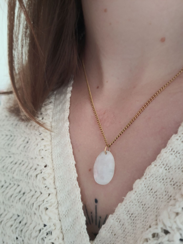 Collier pierre de lune arc-en-ciel - Intuition féminine