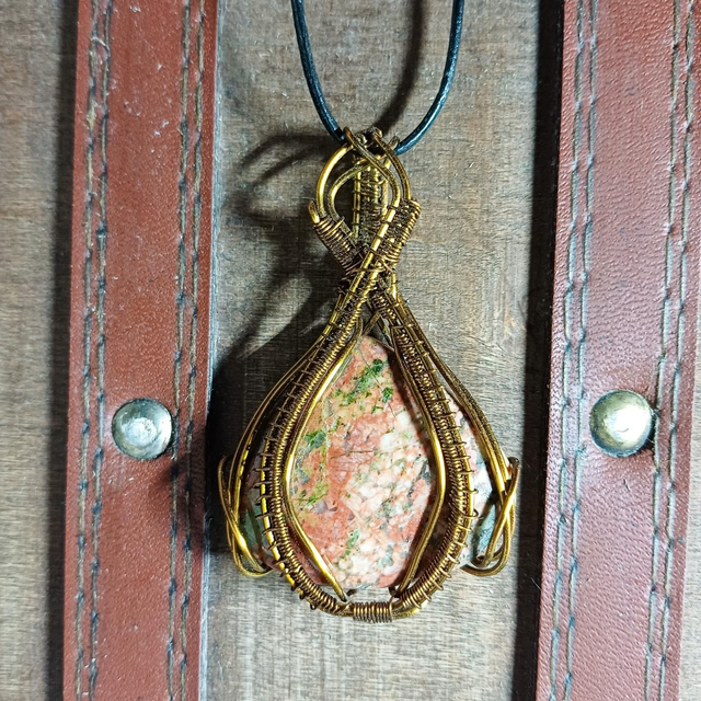Unakite wire wrapping