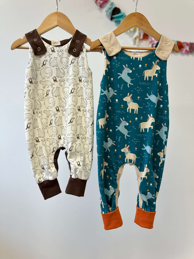 Salopette évolutive et réversible "Animaux doux"