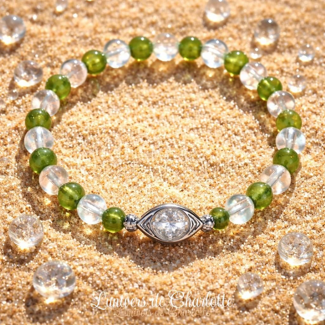 Bracelet "Péridot" - Perle 6 mm - REF08