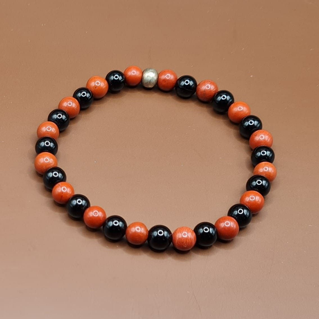 Bracelet Jaspe rouge – onyx