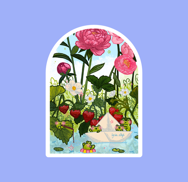 Balade en bateau en papier - sticker  