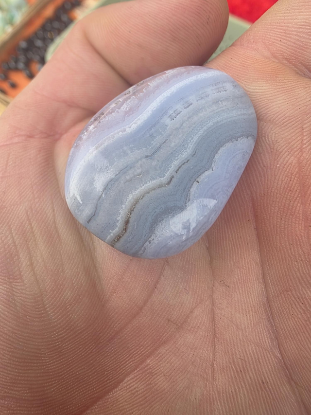 Blue lace agate palmstone