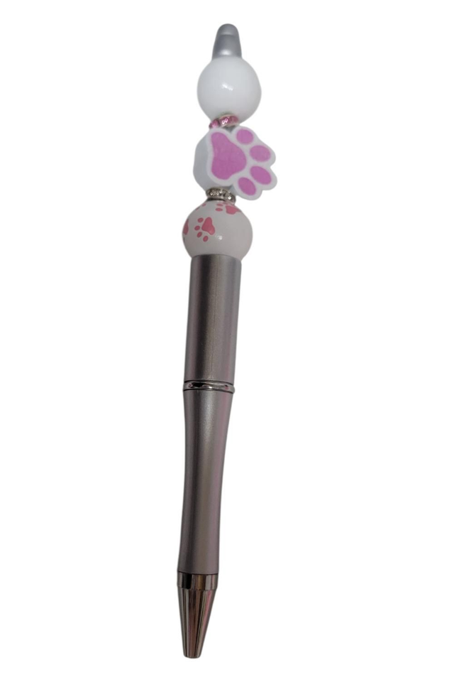 Stylo argent pâte rose 