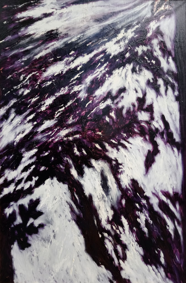 Cienie na Cegłowskiej, 120x80 olej płótno 2011