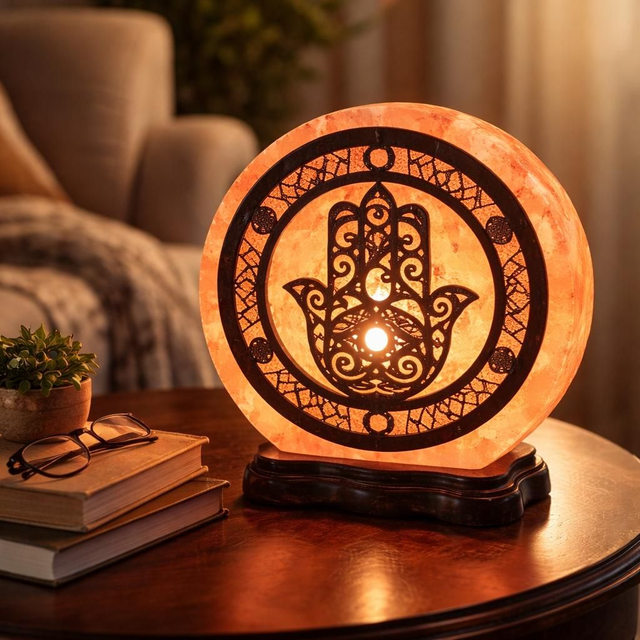 "Main de Fatima" - Lampe de sel d'Himalaya