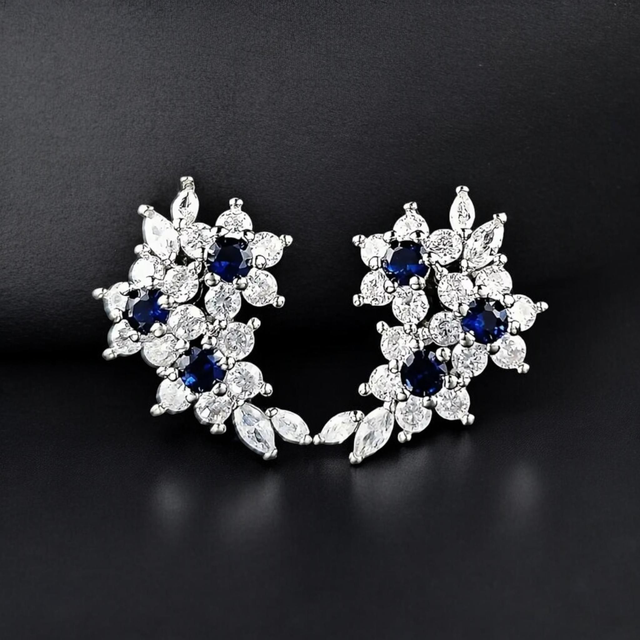 Boucles d'oreilles fleurs en argent sterling S925