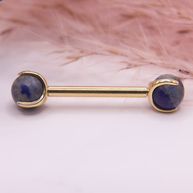 Barbell Pierres Naturelles Lapis 