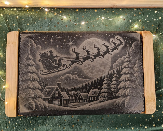 Ardoise - Rectangulaire support bambou