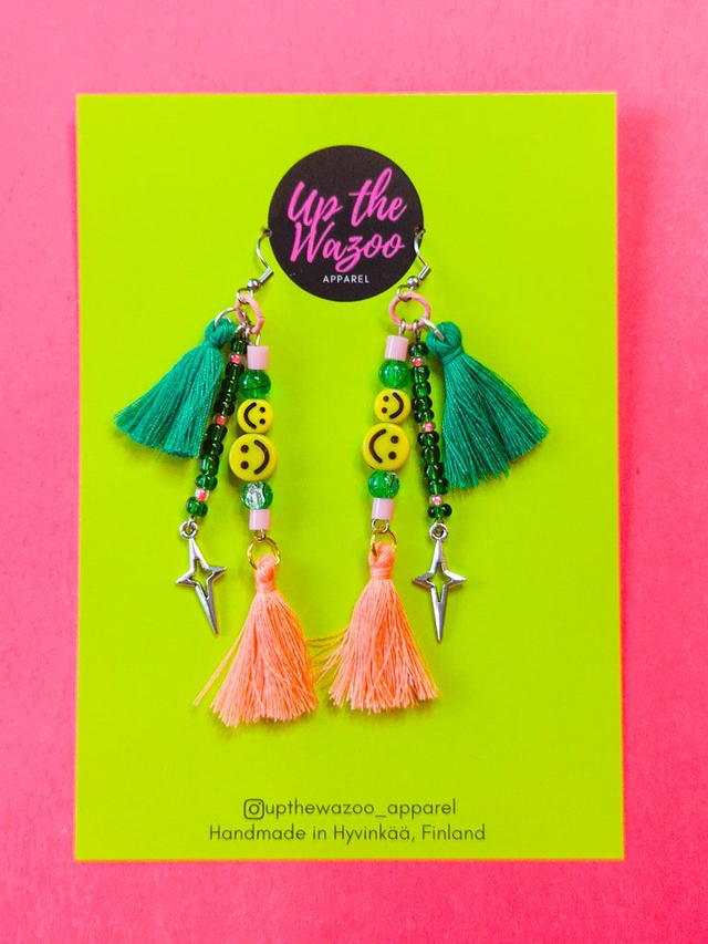 Double trouble tassel korvakorut, Peach panic
