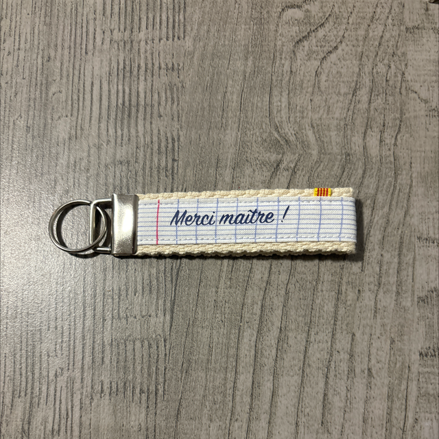 Porte clé tissu cahier 