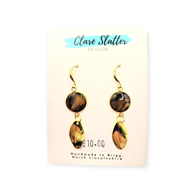 Tortoiseshell dangle earrings