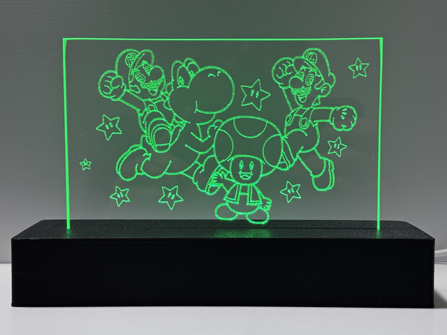 Lampe LED avec Gravure Laser sur Verre 01