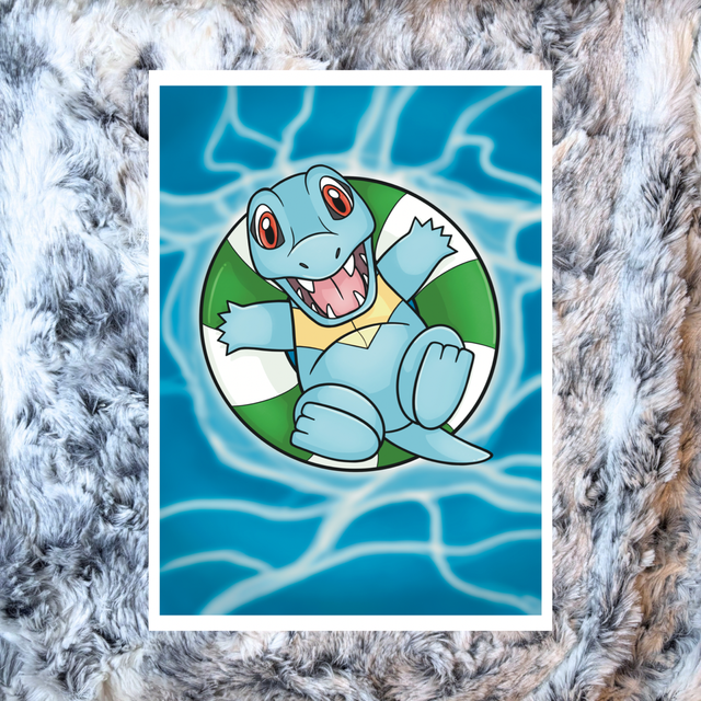 Totodile Pokemon Fanart A5 Print