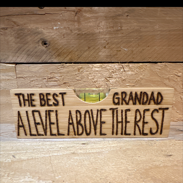 Pyrography Grandad Spirit Level 
