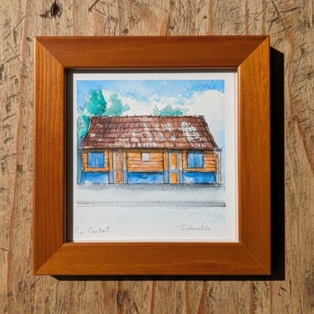 Encre et aquarelle mini - case créole #5 - Le Carbet - Martinique 