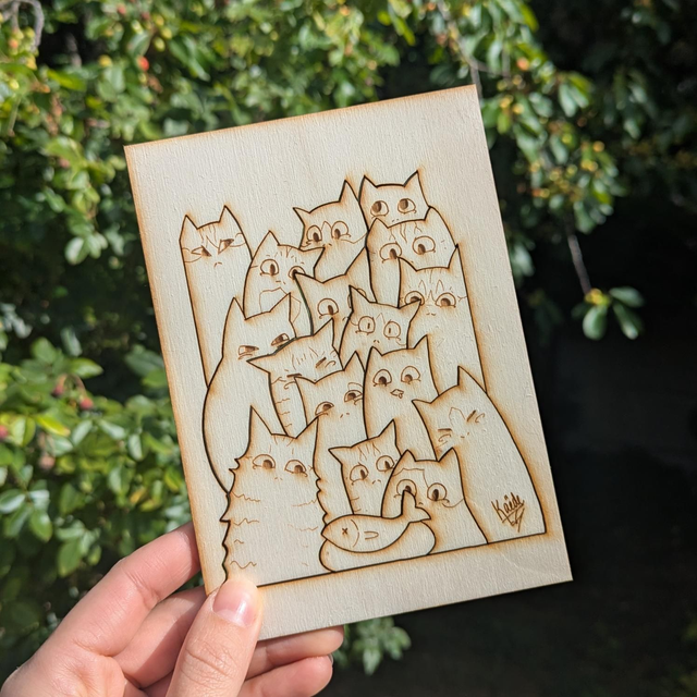 Puzzle Poisson-chats contreplaqué 