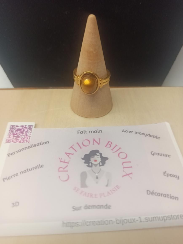 Bague perle pailleté 