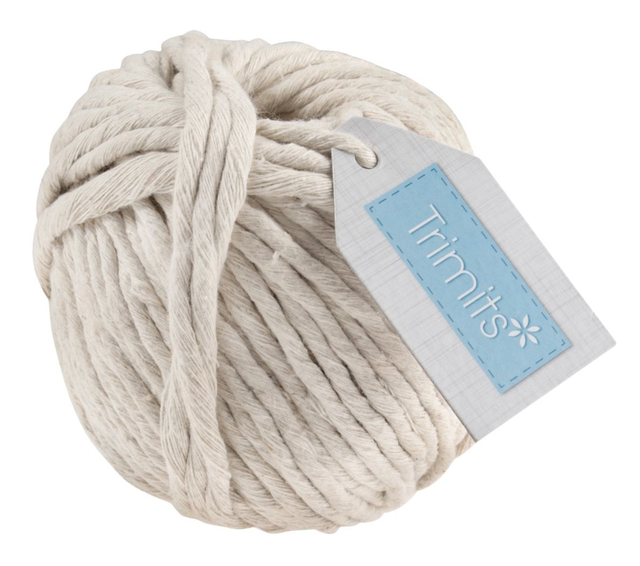 Macrame Cord Cotton;  50m x 4mm; Natural