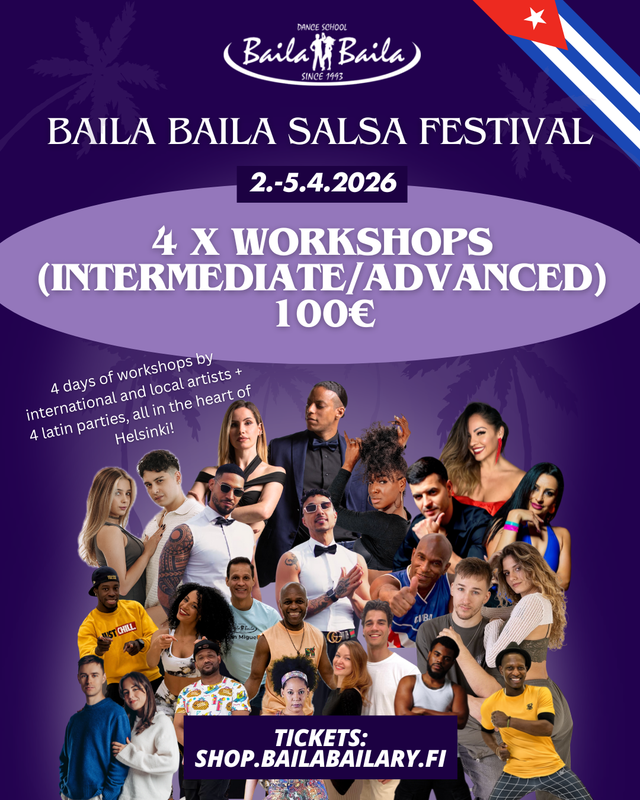 4 x workshops (SALSA FESTIVAL 2026) = 100€