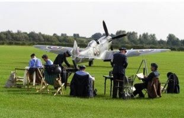 Hawker Hurricane plane and air crew greeting card