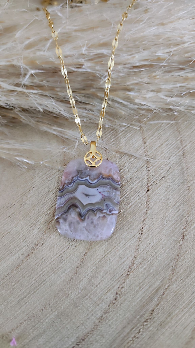 Pendentif "Destin" Agate inclusion Améthyste