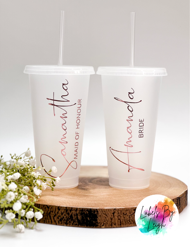 Personalised Wedding Bridal/groom Party Cold cup