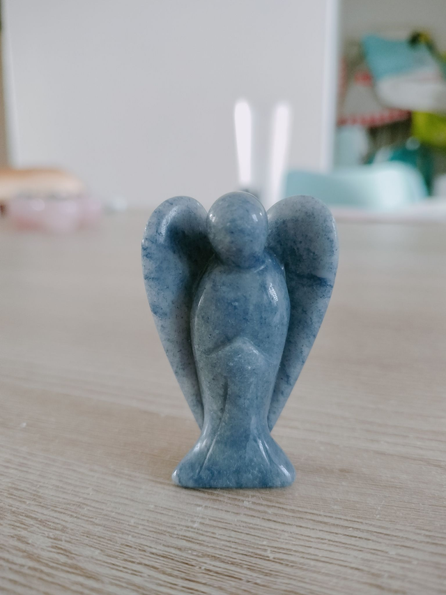 Ange aventurine bleue 50 mm