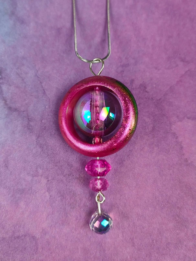 Fidget Pendant - crystal drop