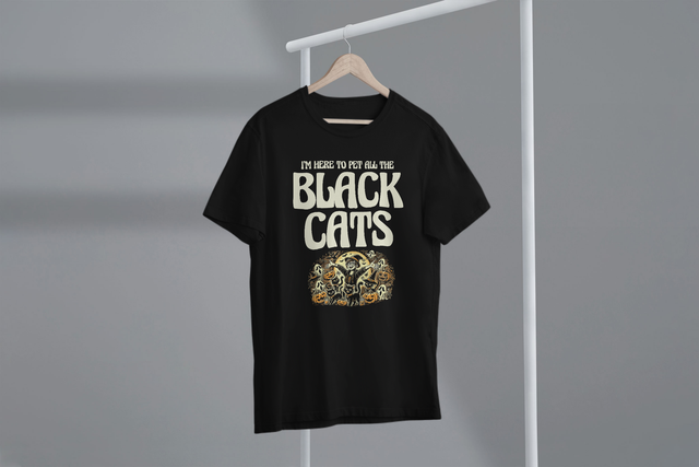 I’m Here To Pet All The Black Cats, Funny Halloween Cat. Ich bin hier, um alle schwarzen Katzen zu streicheln, lustige Halloween-Katze